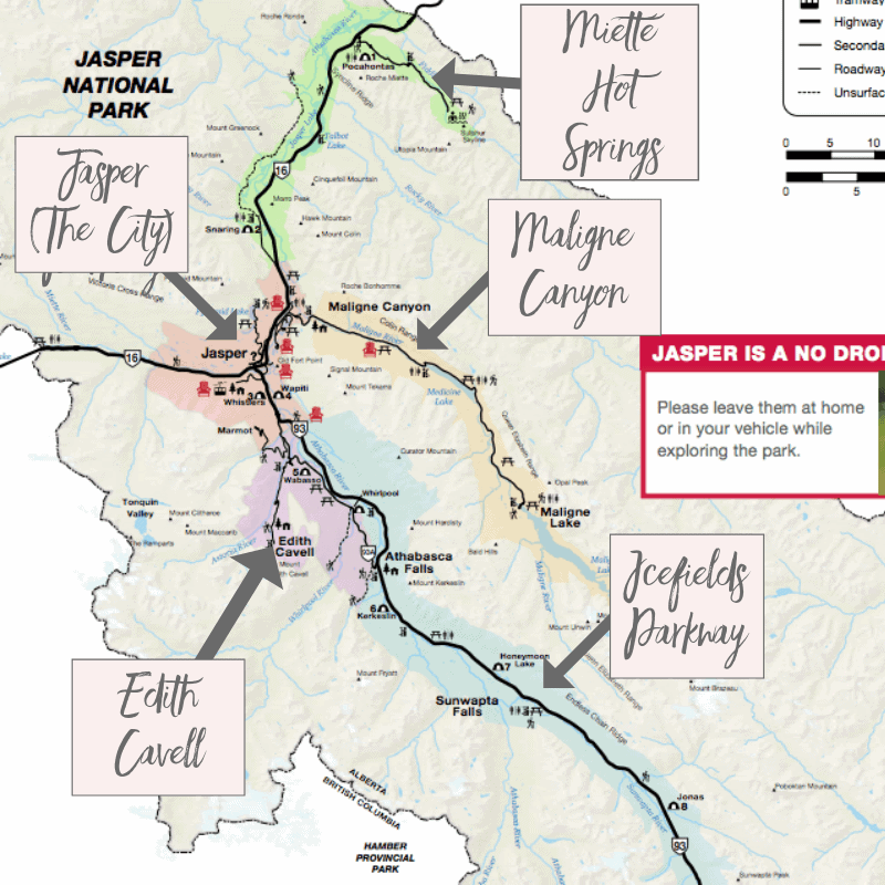 map of jasper national park 21 Awesome Things To Do In Jasper National Park The Wandering Queen map of jasper national park