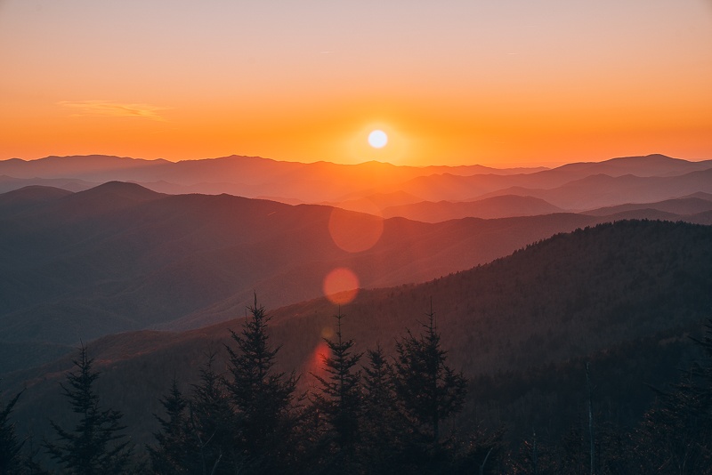 sunset view of clingmans dome