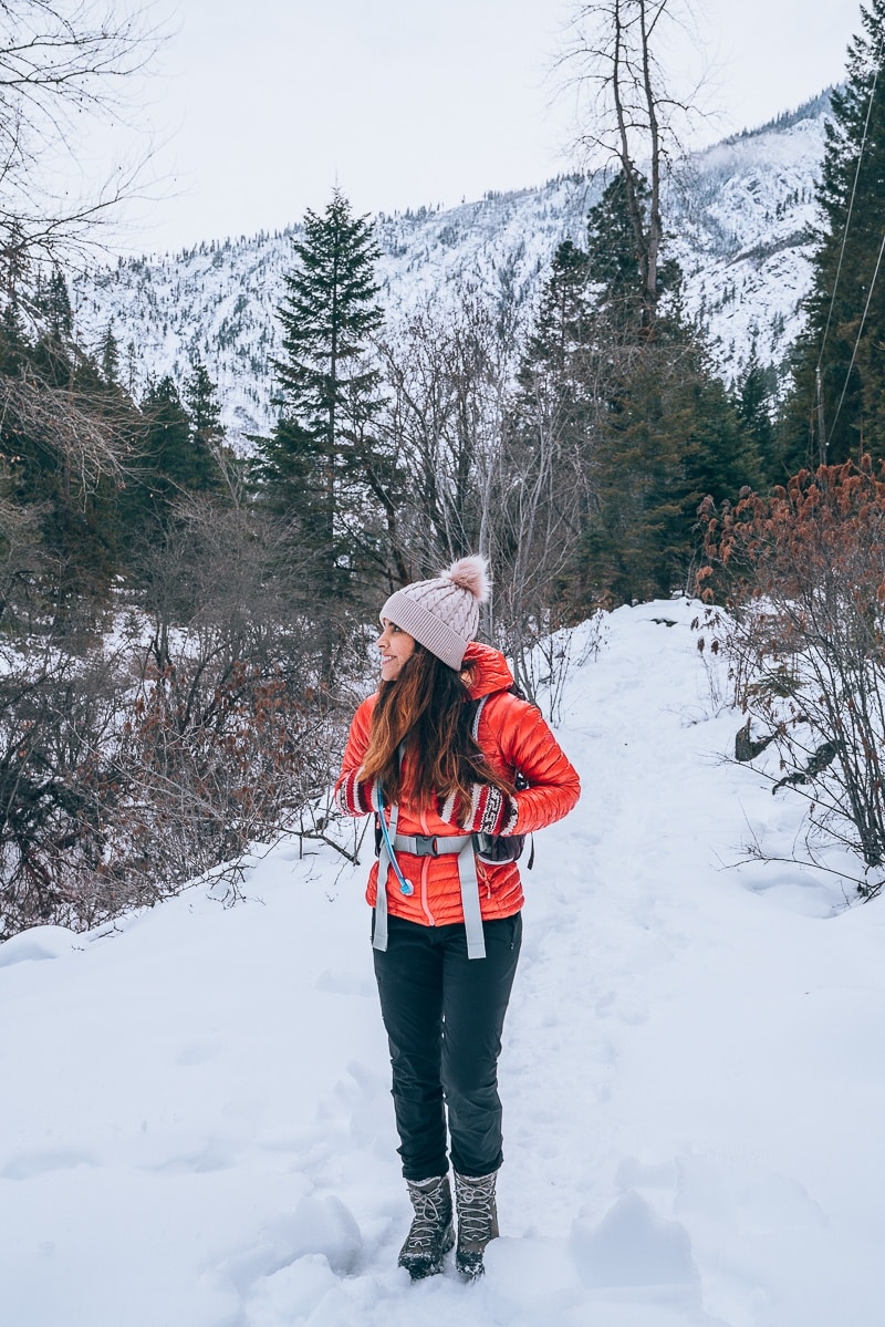 hiking in the winter
