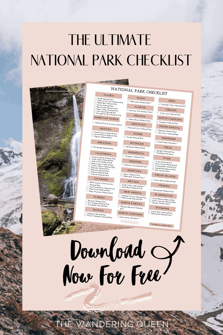 Usa National Park Checklist The Wandering Queen