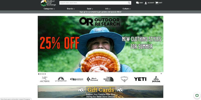 Discounted Outdoor Gear: outdoor gear exchange screenshot