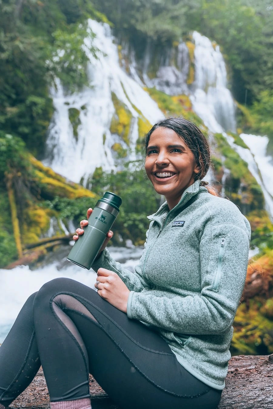 Stanley Travel Mug on a hike