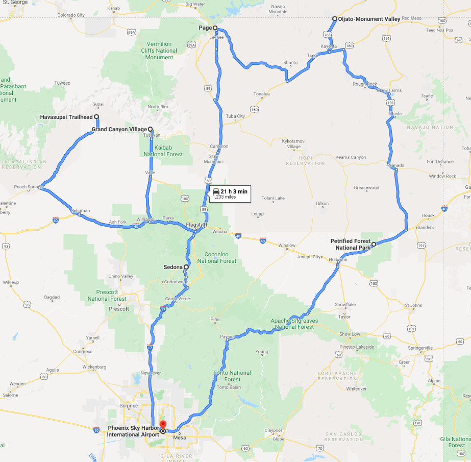 idaho to arizona road trip