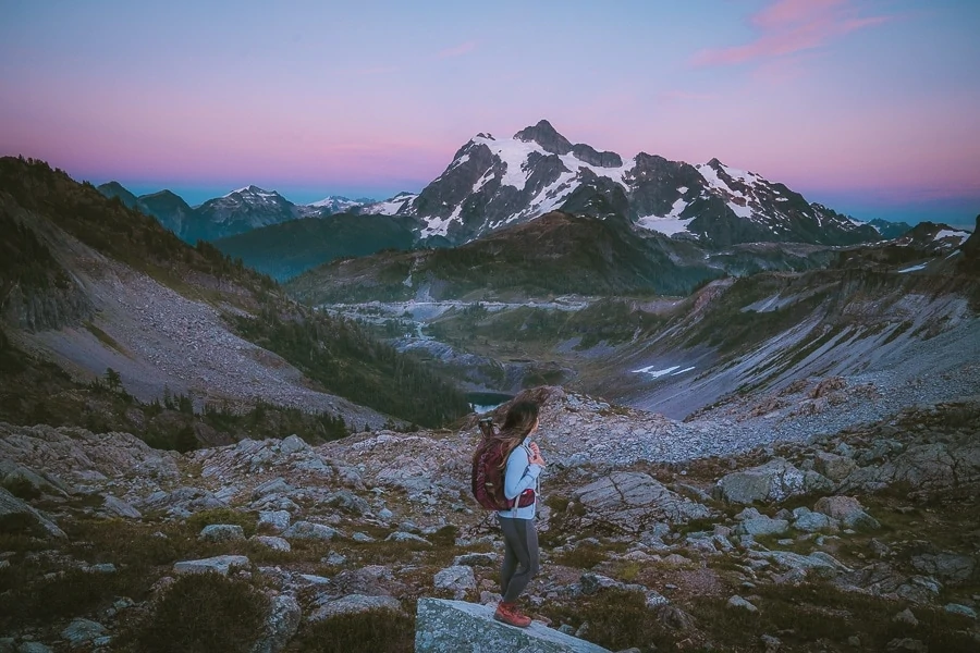 Chain Lakes Loop with view for sunset