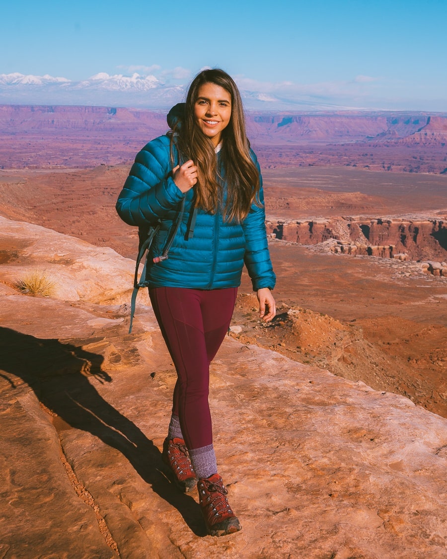 girl hiking canyonlands national park