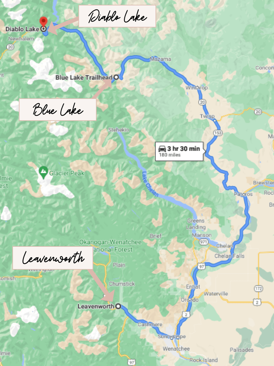 Drive To North Cascades map