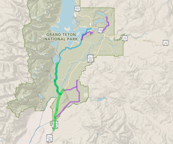 biking map of grand teton national park