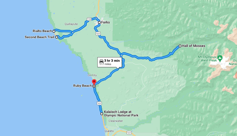 olympic national park itinerary map