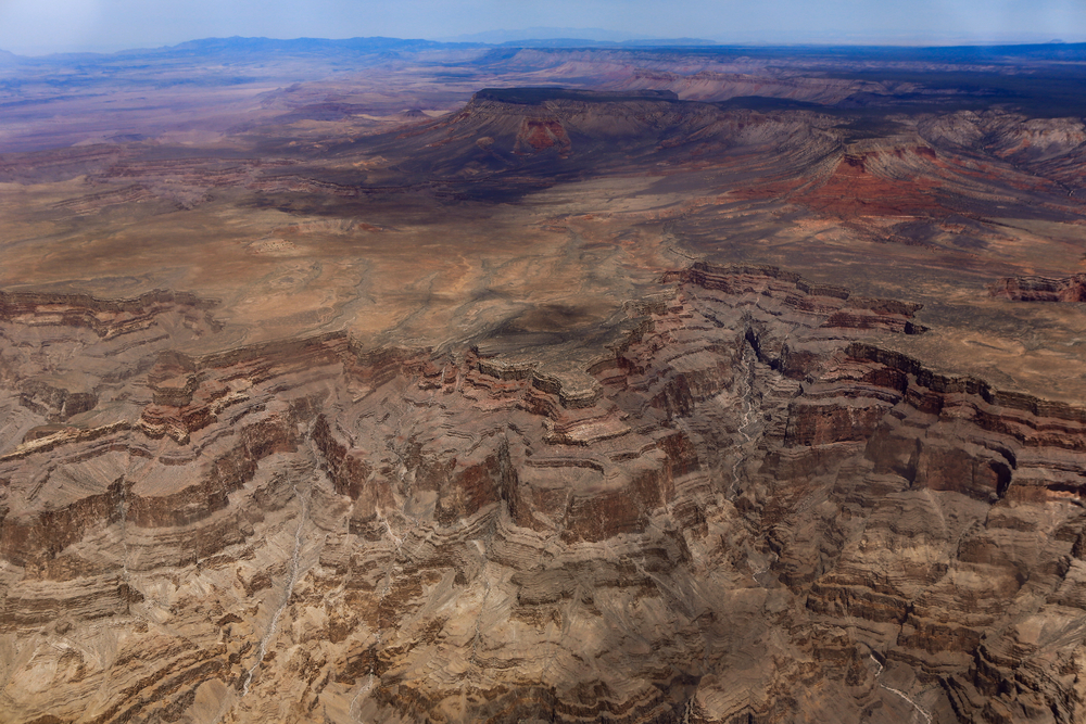 Helicopter view Over the Grand Canyon