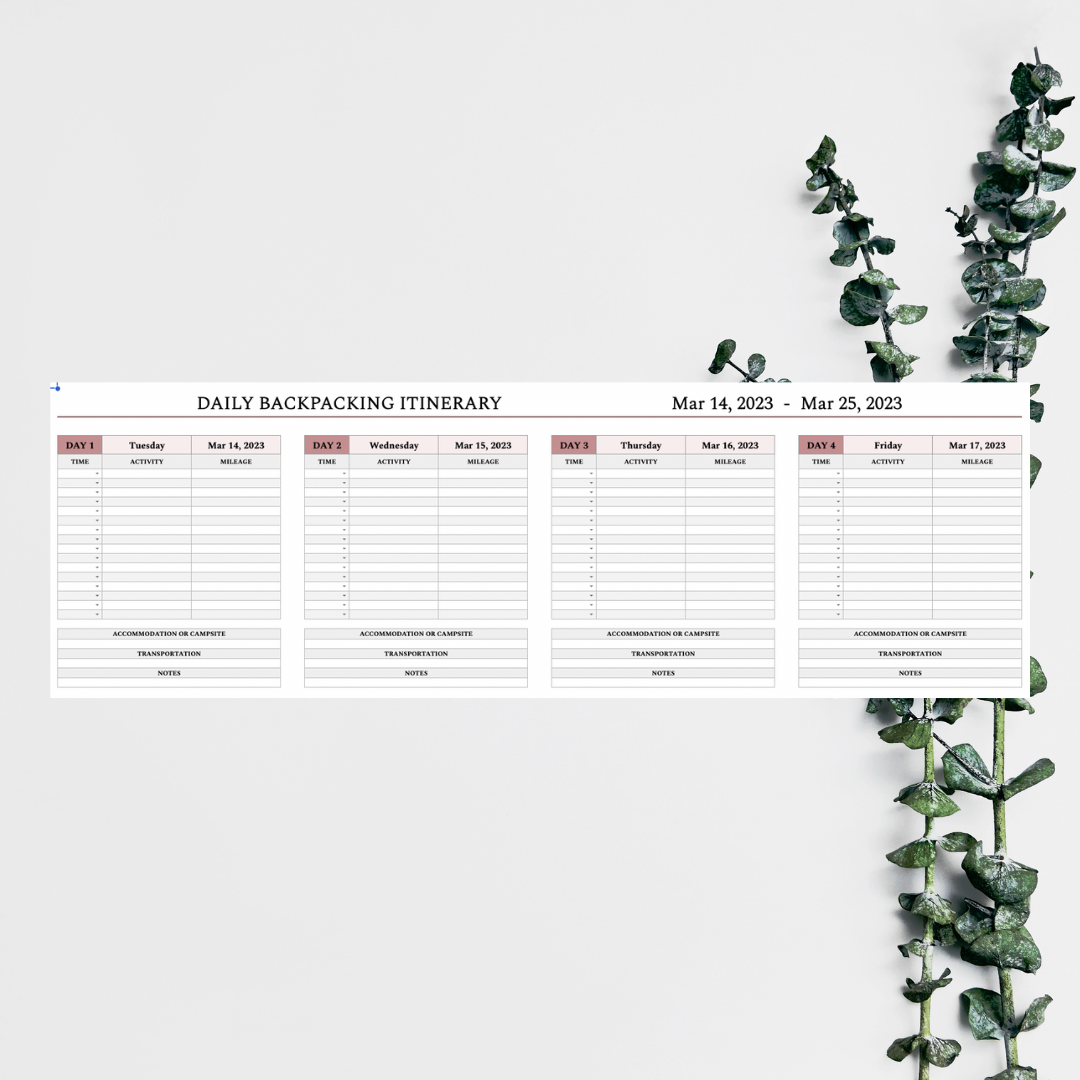 Backpacking trip planner online
